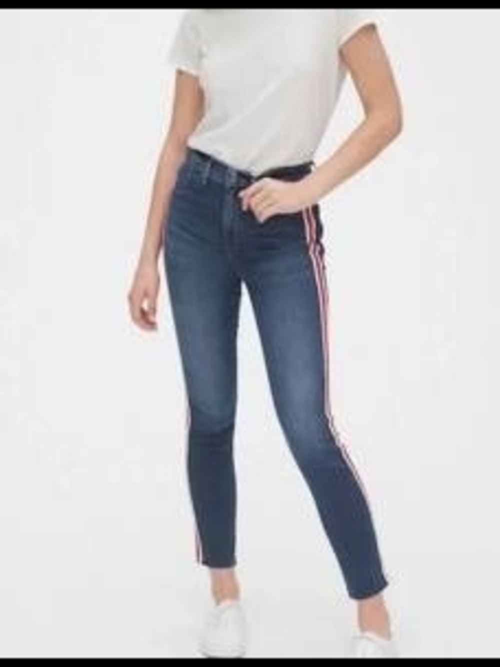 GAP Dark Blue Jeans with Red & White Side Stripes